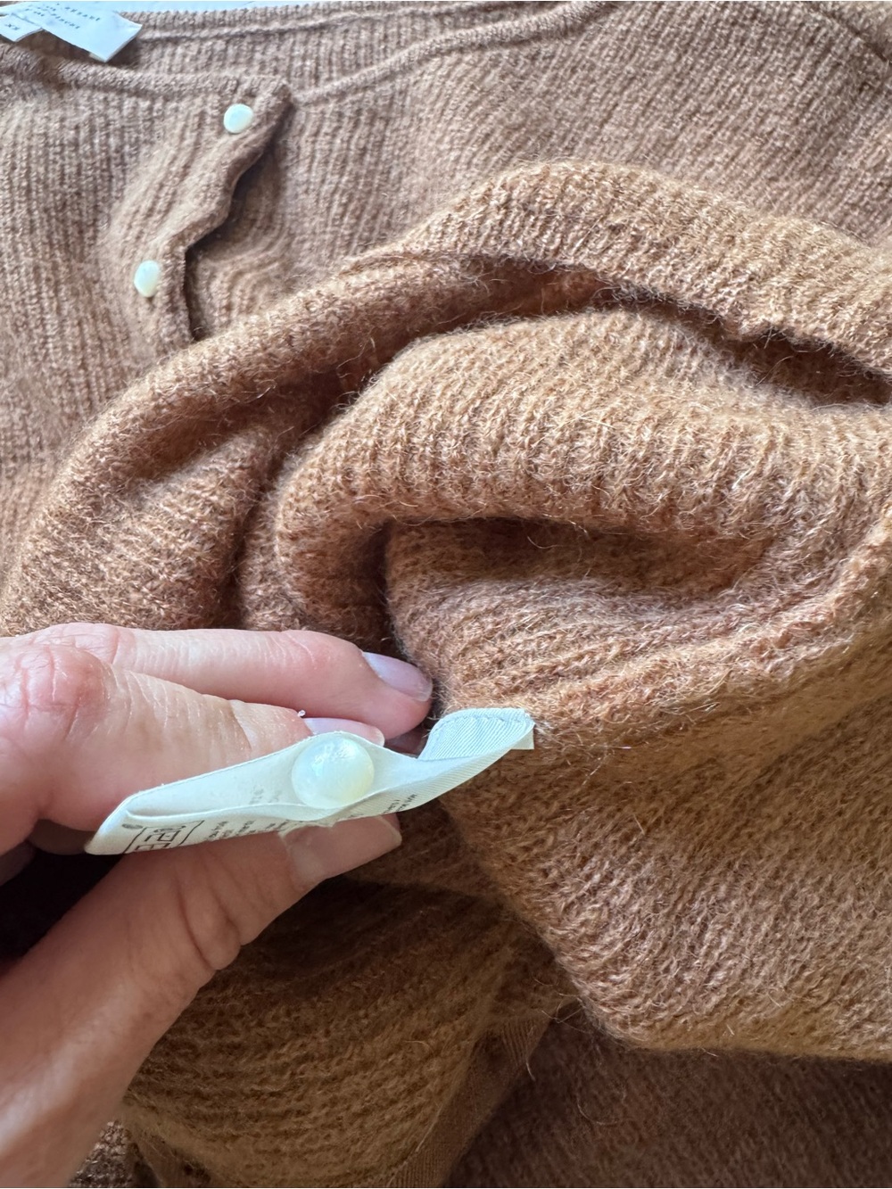Sezane Gaspard Cardigan in Camel, size XS - Picture 8 of 9